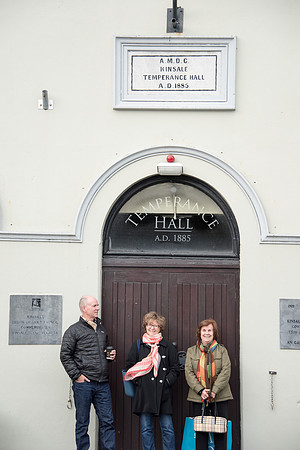 Temperance Hall. Waiting to get in.