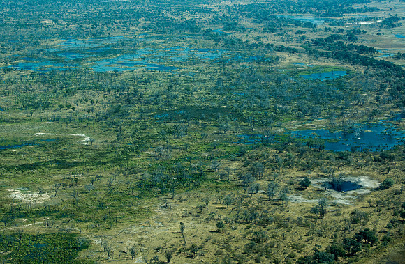 Flying into Okavango Delta